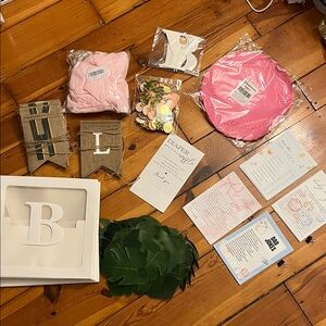 Baby Shower Decoration Set with Pink and Green Accents